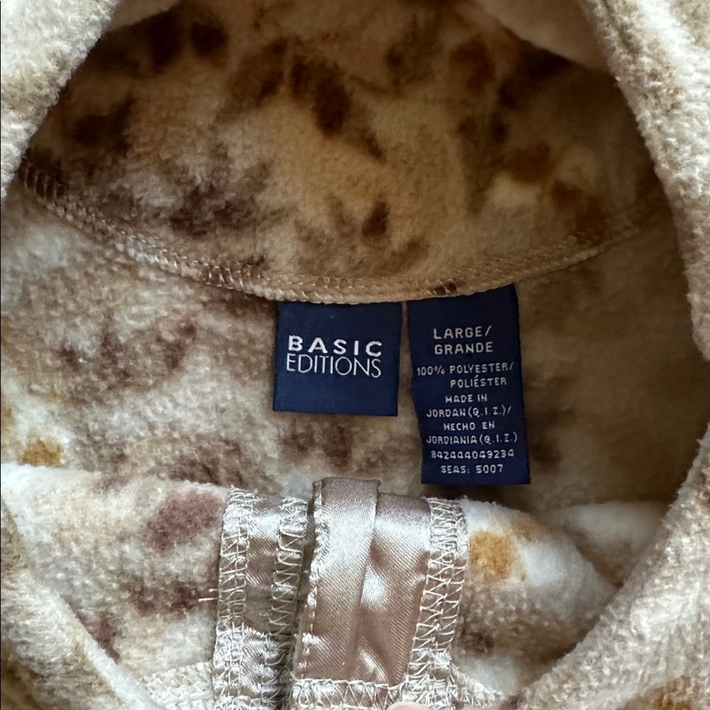 Vtg Basic Editions All Over Print Fall Fleece Car… - image 2